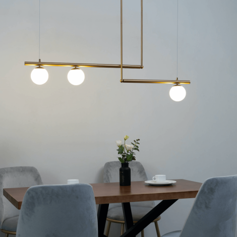 Suspension design géométrique métal doré et verre blanc - Andrea|Suspensions|Kosilum Suspension design géométrique métal doré et verre blanc - Andrea|Suspensions|Kosilum
