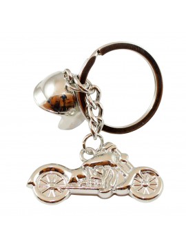 Porte-clés anneau moto Biker HD et casque jet "CDZOM"