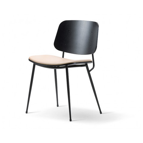 Chaise Søborg, pieds métal, assise tapissée|Chaise|Meuble et objet