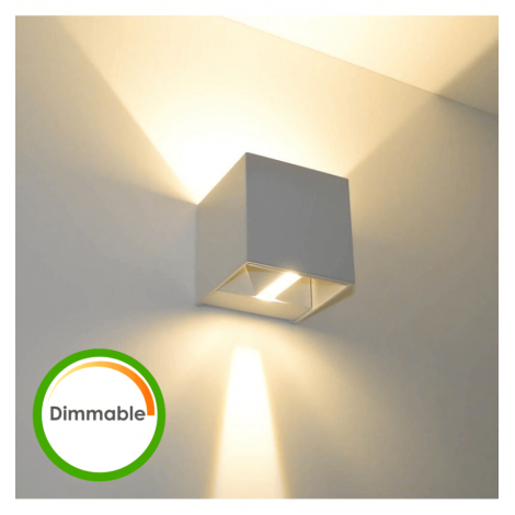 Lampe murale LED variable 6W IP54 - Blanc - Cubic|Appliques murales|Kosilum Lampe murale LED variable 6W IP54 - Blanc - Cubic|Appliques murales|Kosilum