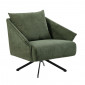 Fauteuil rotatif 360° en velours côtelé vert style rétro – ZENITA|Fauteuil / Chauffeuse|Meuble et moi