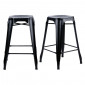 Lot 2 tabourets de bar H.65 cm métal noir et perforations - METALICA|Chaise|Meuble et moi