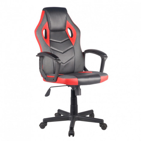 Fauteuil gaming en simili noir et rouge et assise réglable - ALPHA|Chaise|Meuble et moi