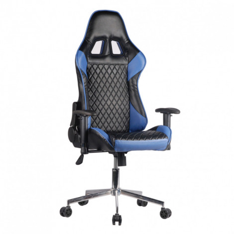 Fauteuil de bureau gaming noir et bleu dossier inclinable - GAME OVER|Chaise|Meuble et moi