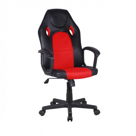 Fauteuil gaming rouge et noir en simili avec assise réglable - GLITCH|Chaise|Meuble et moi