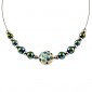 Collier Style Murano et perles d'Hématite verte et argent