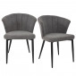 Lot 2 chaises repas en tissu gris anthracite et pieds métal – MONTREAL|Chaise|Meuble et moi