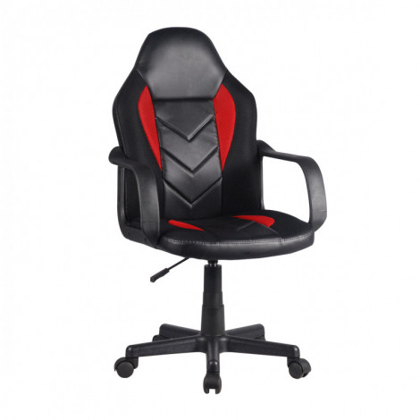 Fauteuil de bureau en simili noir et rouge avec roulettes - MASTER|Chaise|Meuble et moi