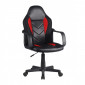 Fauteuil de bureau en simili noir et rouge avec roulettes - MASTER|Chaise|Meuble et moi