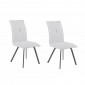 Lot de 2 chaises en tissu gris clair avec piètement en métal - ARIA|Chaise|Meuble et moi