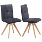 Lot 2 chaises rotatives 180° suédine gris foncé et chêne massif - MAKI|Chaise|Meuble et moi