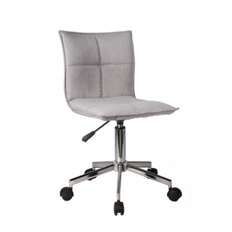 Chaise de bureau en tissu gris matelassé avec roulettes - AGENCY|Chaise|Meuble et moi