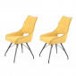 Lot de 2 chaises tissu jaune - ANAÏS|Chaise|Meuble et moi