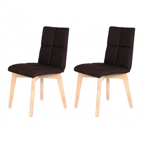 Lot 2 chaises scandinave et tissu marron - LEA|Chaise|Meuble et moi