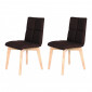 Lot 2 chaises scandinave et tissu marron - LEA|Chaise|Meuble et moi