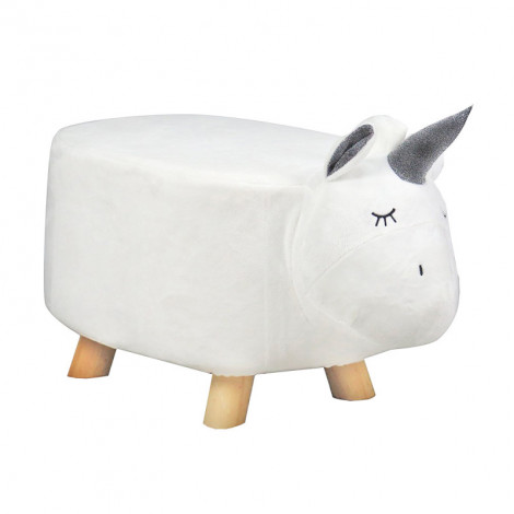 Pouf Enfant Licorne Blanc Tissu Doux - UNICORN|Chaise|Meuble et moi