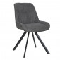 Chaise pivotante 180° tissu gris anthracite pieds métal noir - JADEN|Chaise|Meuble et moi