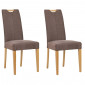 Lot de 2 chaises en tissu marron chiné et pieds chêne massif - FABIA|Chaise|Meuble et moi