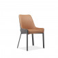 Chaise en tissu suédine capitonné marron et brun pieds métal - CERAMIK|Chaise|Meuble et moi