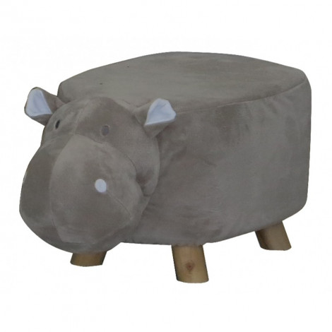 Pouf Enfant gris Tissu Doux - HIPPO|Chaise|Meuble et moi