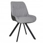 Chaise pivotante 180° tissu gris et microfibre pieds métal - JADEN|Chaise|Meuble et moi