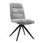 Chaises pivotante 360° tissu doux gris pied croix métal noir - JULIE|Chaise|Meuble et moi