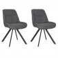 Lot de 2 chaises pivotantes en tissu gris foncé pieds métal - JADEN|Chaise|Meuble et moi