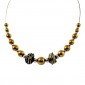 Collier Style Murano et perles d'Hématite dorée
