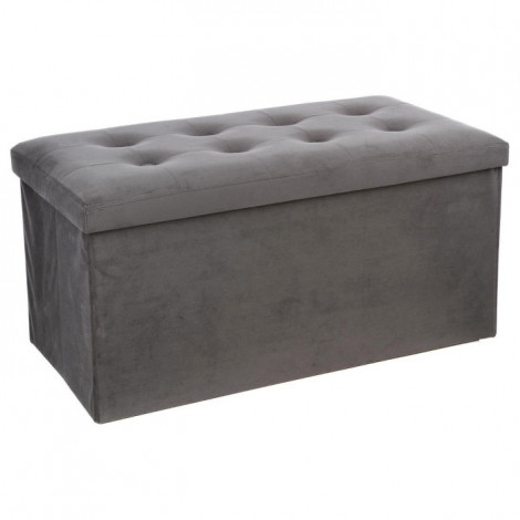 Banquette Pliable Velours "Lysandre" 76cm Gris|Banquettes / Bancs / Poufs|Paris Prix