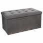 Banquette Pliable Velours "Lysandre" 76cm Gris|Banquettes / Bancs / Poufs|Paris Prix