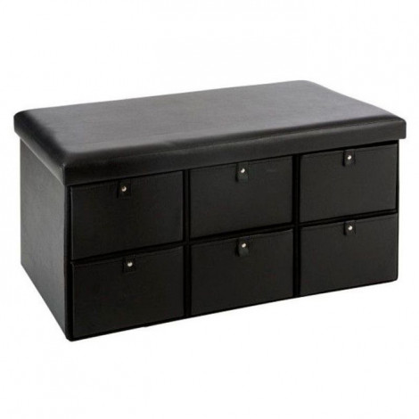 Banquette Pliable 6 Tiroirs "Golaz" 76cm Noir|Banquettes / Bancs / Poufs|Paris Prix