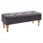 Banc Coffre en Velours "Hiver" 102cm Gris|Banquettes / Bancs / Poufs|Paris Prix