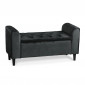 Banc Coffre en Velours "Turner" 114cm Noir|Banquettes / Bancs / Poufs|Paris Prix