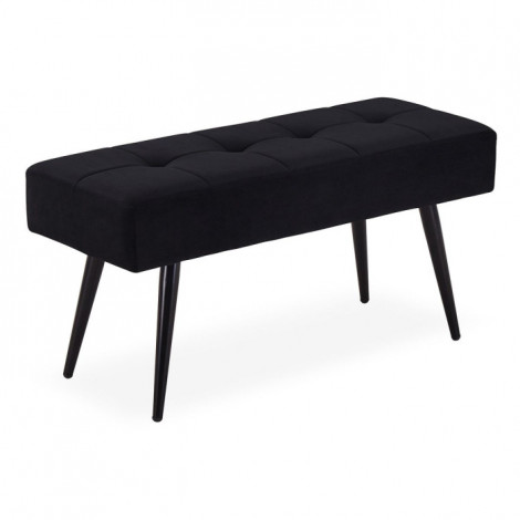 Banquette Design en Velours "Rojo" 90cm Noir|Banquettes / Bancs / Poufs|Paris Prix