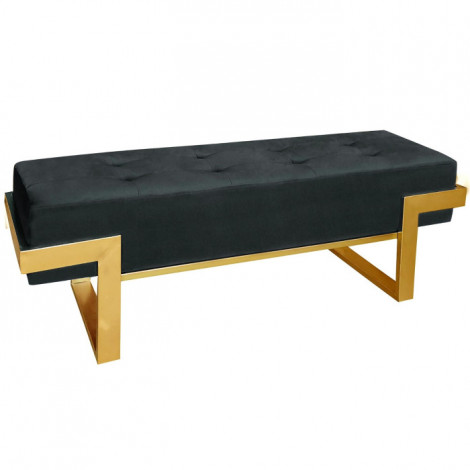 Banquette Design en Velours "Zongo" 140cm Noir|Banquettes / Bancs / Poufs|Paris Prix