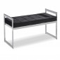Banquette en Velours "Topez" 94cm Noir & Argent|Banquettes / Bancs / Poufs|Paris Prix