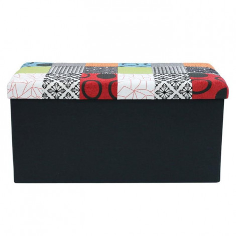 Banc & Coffre de Rangement "Patchwork" 76cm Multicolore|Banquettes / Bancs / Poufs|Paris Prix