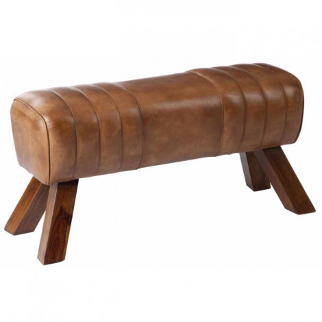 Banc Déco "Gymnastique" 91cm Cognac|Banquettes / Bancs / Poufs|Paris Prix