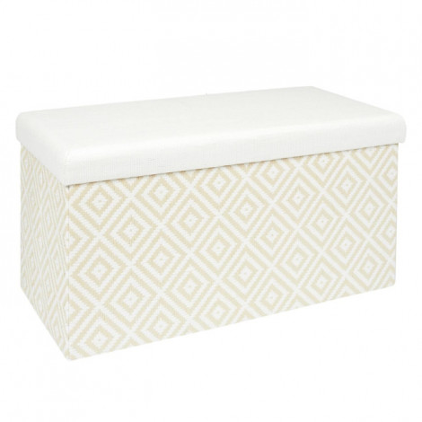 Banc Coffre Pliable "Tressé" 76cm Blanc|Banquettes / Bancs / Poufs|Paris Prix