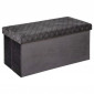 Banquette Pliable Velours "Liam" 38x76cm Gris|Banquettes / Bancs / Poufs|Paris Prix
