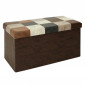 Banc Coffre Pliable Patchwork "Loic" 76cm Marron|Banquettes / Bancs / Poufs|Paris Prix