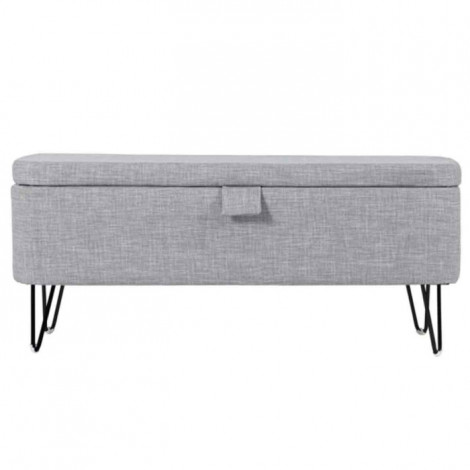 Banc & Coffre de Rangement "Bout Lit" 111cm Gris|Banquettes / Bancs / Poufs|Paris Prix