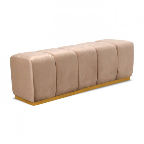 Banquette Design Velours "Eliot" 140cm Taupe|Banquettes / Bancs / Poufs|Paris Prix