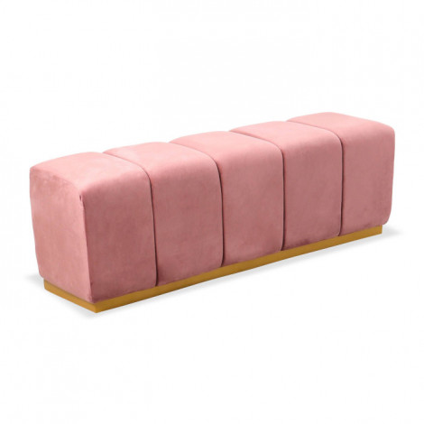Banquette Design Velours "Eliot" 140cm Rose|Banquettes / Bancs / Poufs|Paris Prix