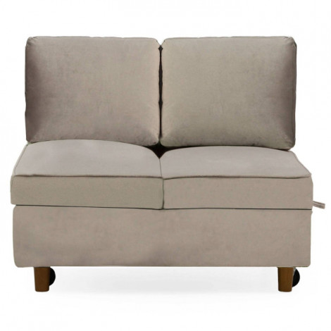 Banquette 2 Places Convertible Velours "Théo" 107cm Taupe|Canape|Paris Prix