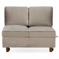 Banquette 2 Places Convertible Velours "Théo" 107cm Taupe|Canape|Paris Prix