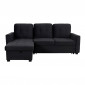 Canapé d'Angle Convertible "Rabano" 230cm Noir|Canape|Paris Prix