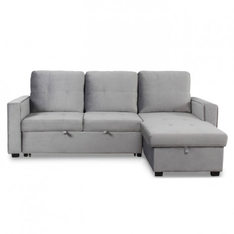 Canapé d'Angle Convertible "Rabano" 230cm Argent|Canape|Paris Prix