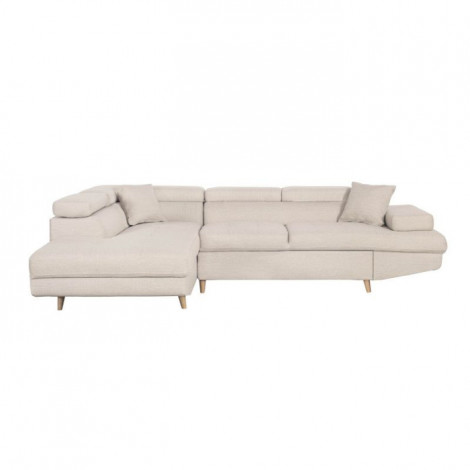 Canapé d'Angle Gauche Convertible "Tean" 271cm Beige|Canape|Paris Prix