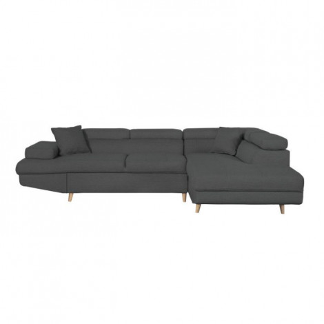Canapé d'Angle Droit Convertible "Tean" 271cm Gris Foncé|Canape|Paris Prix